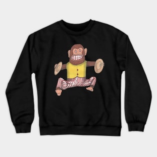 Monkey, Clapping Monkey, classic wind up toy. Crewneck Sweatshirt